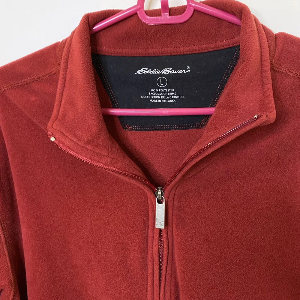 Eddie Bauer‎ Red Quarter-Zip Pullover Sweatshirt Size L
